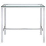 Tolbert Rectangular 47-inch Glass Top Pub Bar Table Chrome - 104873