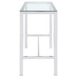 Tolbert Rectangular 47-inch Glass Top Pub Bar Table Chrome - 104873