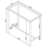 Tolbert Rectangular 47-inch Glass Top Pub Bar Table Chrome - 104873