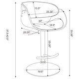 Dana Adjustable Bar Stool Ecru and Chrome - 104966