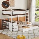 Bunk Bed With Twin Size Trundle, Storage And Desk