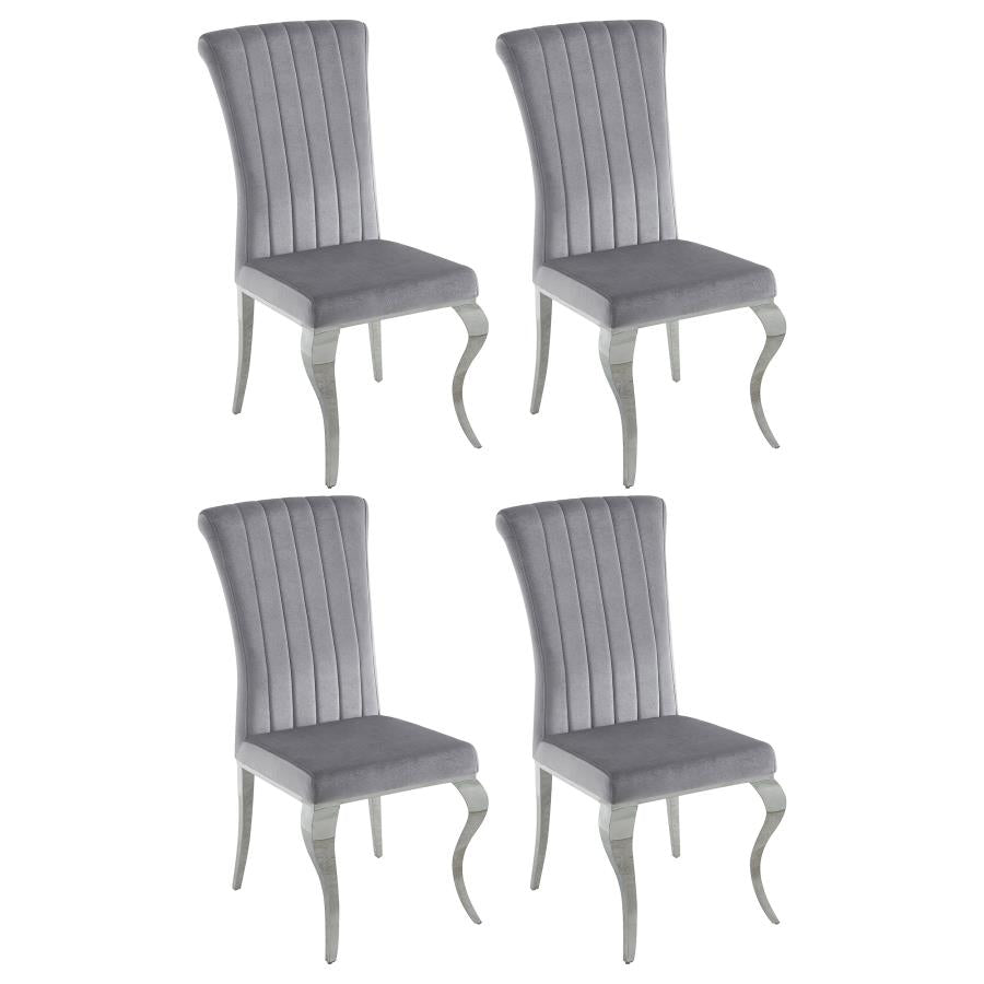 Betty Velvet Upholstered Dining Side Chair Grey (Set of 4) - 105073