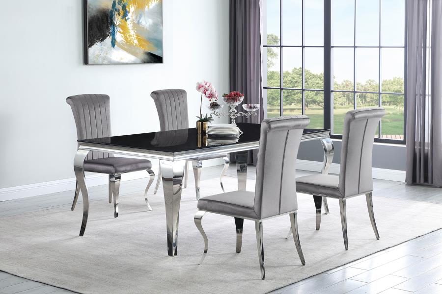 Betty Velvet Upholstered Dining Side Chair Grey (Set of 4) - 105073