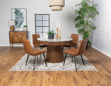 Ortega Round 46-inch Marble Top Wood Dining Table Natural - 105141