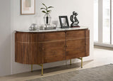 Ortega 4-door Marble Top Sideboard Buffet Cabinet Natural - 105145
