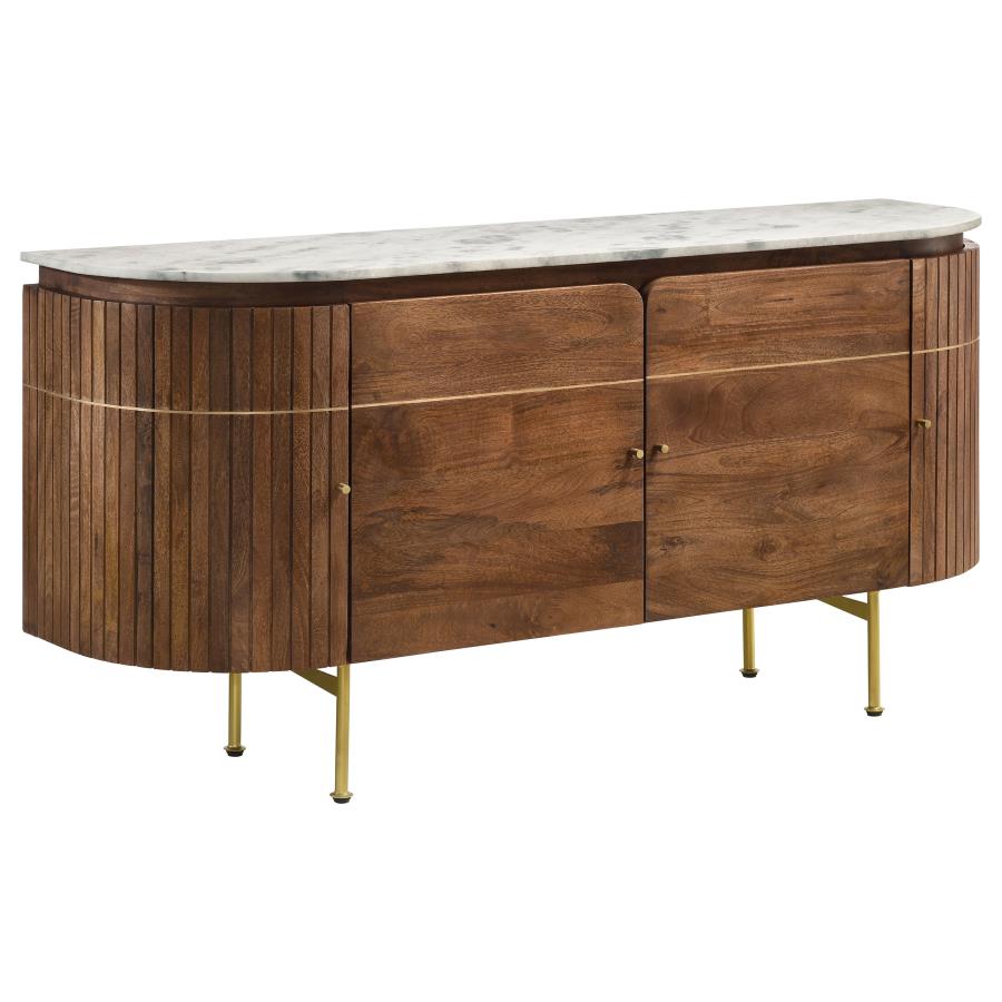 Ortega 4-door Marble Top Sideboard Buffet Cabinet Natural - 105145