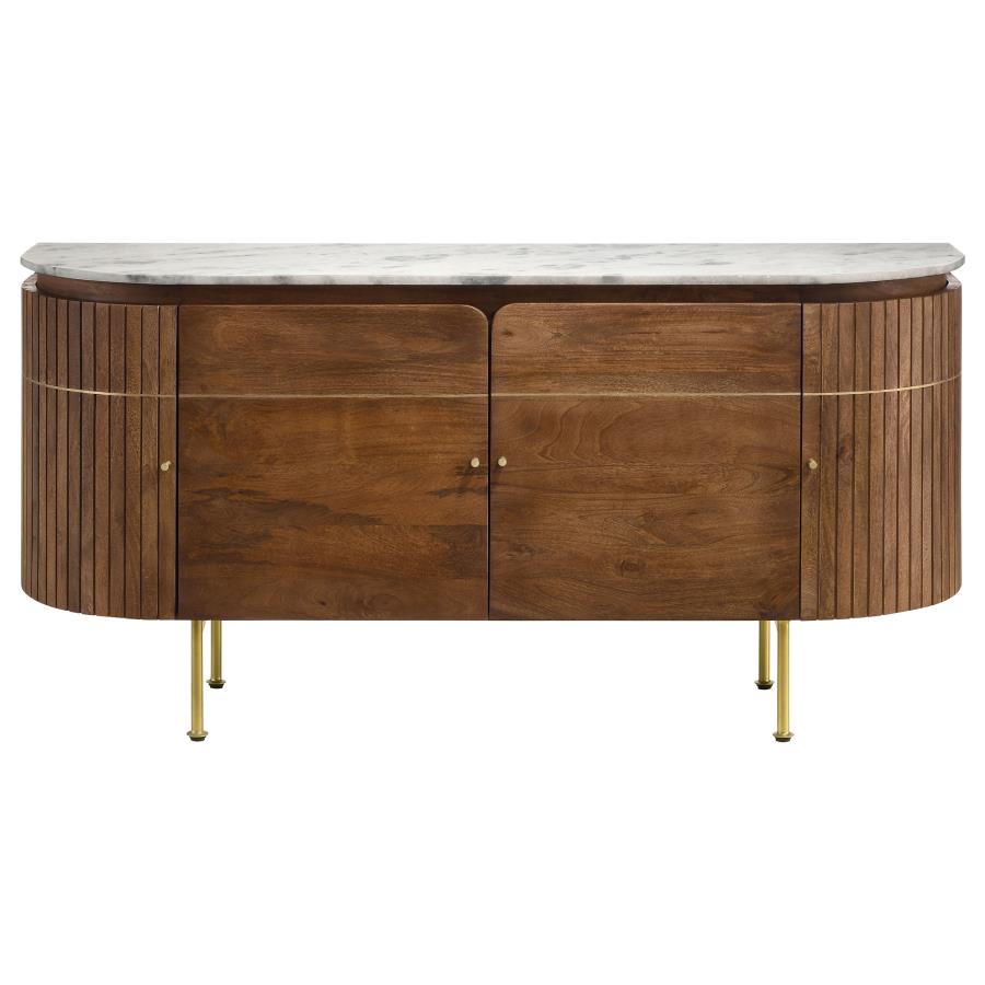 Ortega 4-door Marble Top Sideboard Buffet Cabinet Natural - 105145