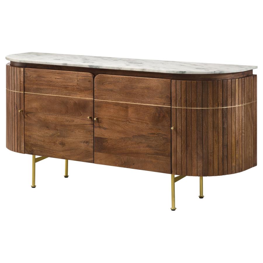 Ortega 4-door Marble Top Sideboard Buffet Cabinet Natural - 105145