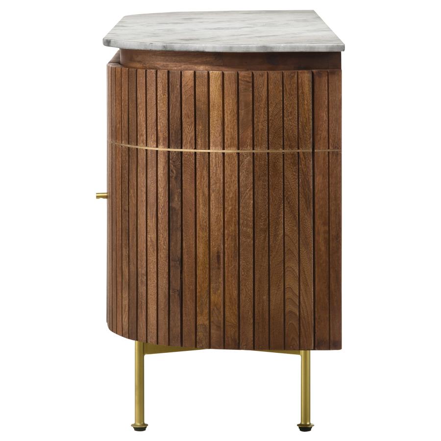 Ortega 4-door Marble Top Sideboard Buffet Cabinet Natural - 105145