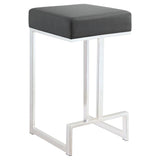 Gervase Square Counter Height Stool Grey and Chrome - 105252