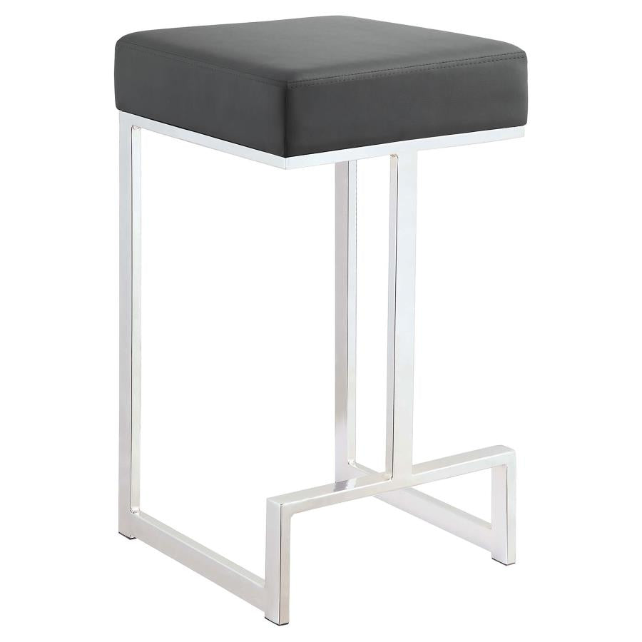 Gervase Square Counter Height Stool Grey and Chrome - 105252
