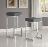 Gervase Square Bar Stool Grey and Chrome - 105262
