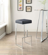Gervase Square Bar Stool Black and Chrome - 105263