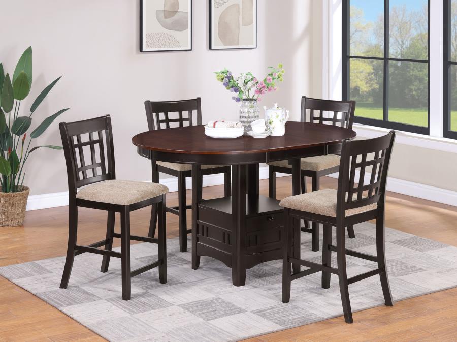 Lavon Oval 60-inch Extension Counter Dining Table Chestnut - 105278
