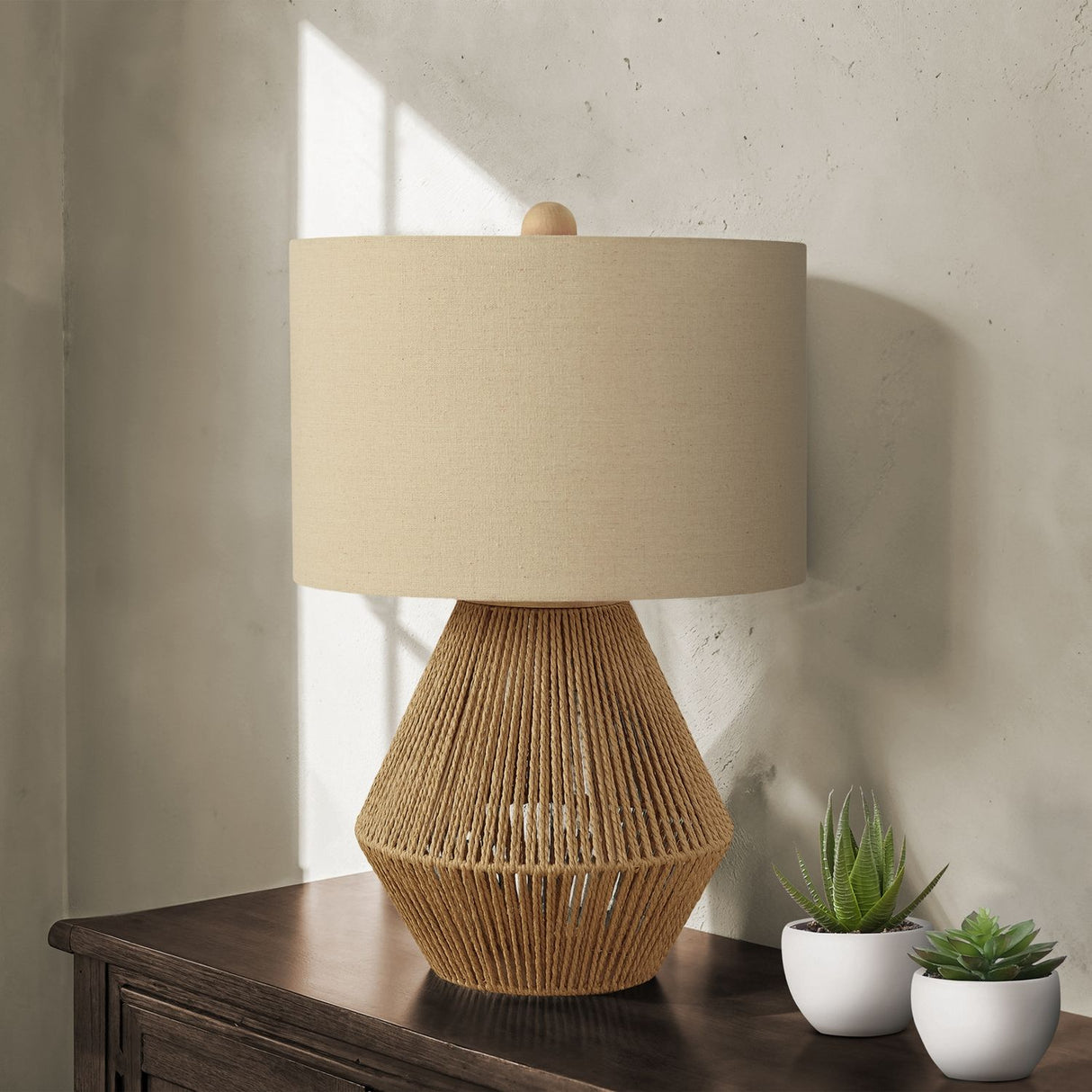 Lighting, Table Lamp, Rope, Resin, Transitional - Brown