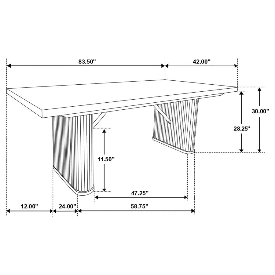 Catherine Rectangular 84-inch Wood Dining Table Black - 106251