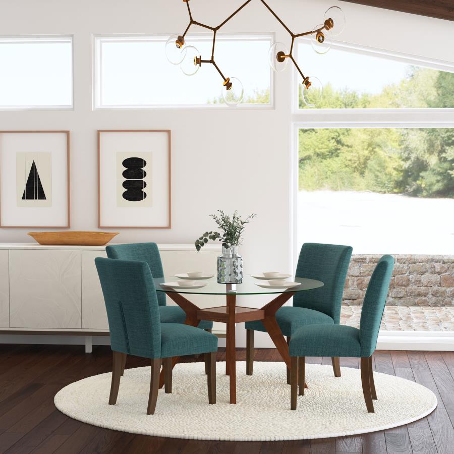 Cantley Upholstered Dining Side Chair Teal Blue (Set of 2) - 106377