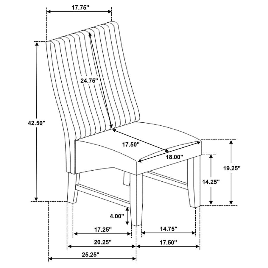 Barrand Upholstered Dining Side Chair Chocolate (Set of 2) - 106388