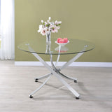 Beckham Round 46-inch Glass Top Dining Table Chrome - 106440
