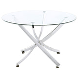 Beckham Round 46-inch Glass Top Dining Table Chrome - 106440