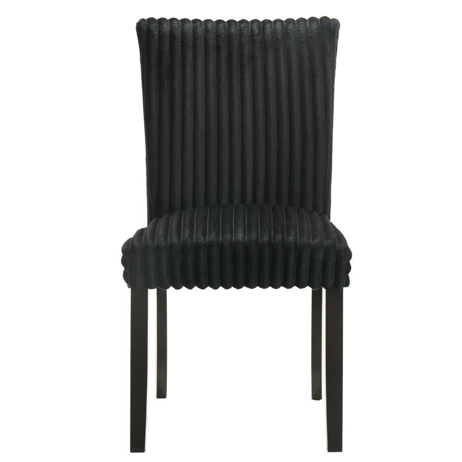 Dermott Upholstered Parson Dining Side Chair Black (Set of 2) - 106512BLK