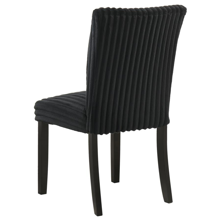 Dermott Upholstered Parson Dining Side Chair Black (Set of 2) - 106512BLK