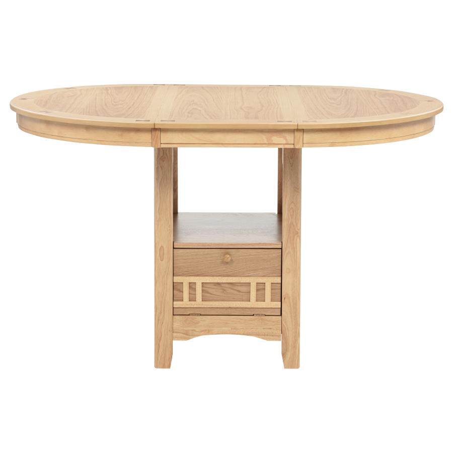 Lavon 5-piece Oval Counter Height Dining Set Light Oak - 106628-S5