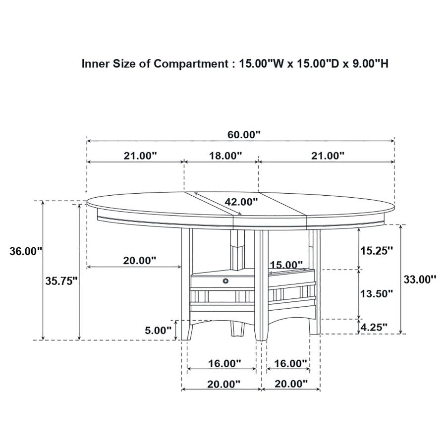 Lavon 5-piece Oval Counter Height Dining Set Light Oak - 106628-S5