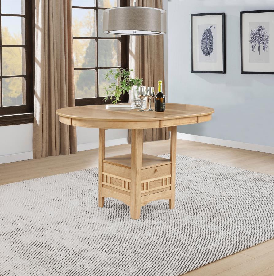 Lavon Oval 60-inch Counter Height Extension Dining Table Light Oak - 106628