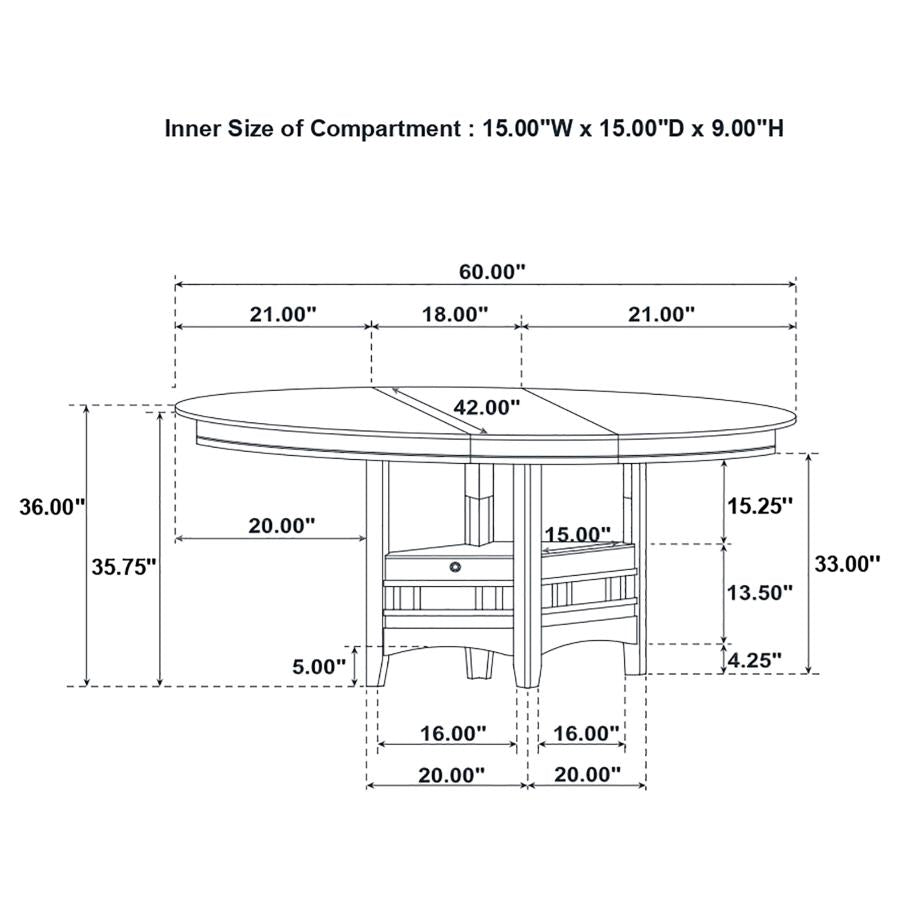 Lavon Oval 60-inch Counter Height Extension Dining Table Light Oak - 106628