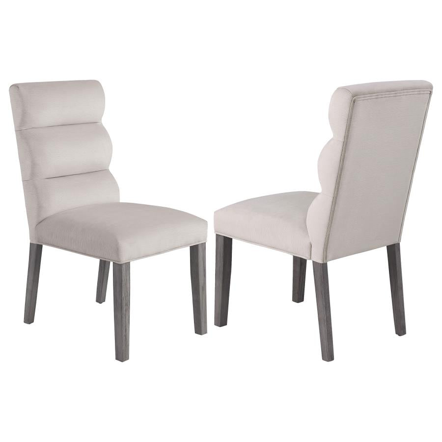 Carla Velvet Upholstered Dining Side Chair Stone (Set of 2) - 106683