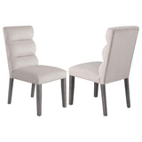 Carla Velvet Upholstered Dining Side Chair Stone (Set of 2) - 106683