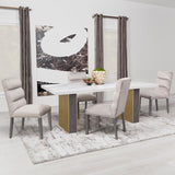 Carla Velvet Upholstered Dining Side Chair Stone (Set of 2) - 106683