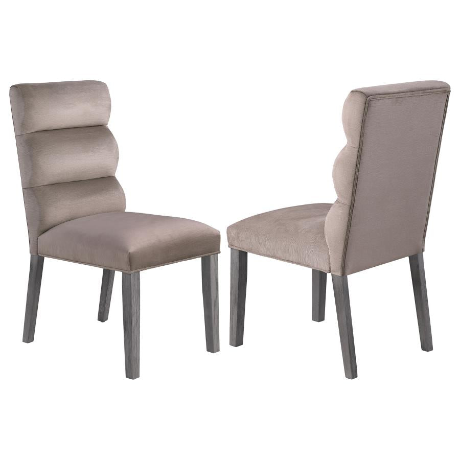 Carla Velvet Upholstered Dining Side Chair Ash (Set of 2) - 106684