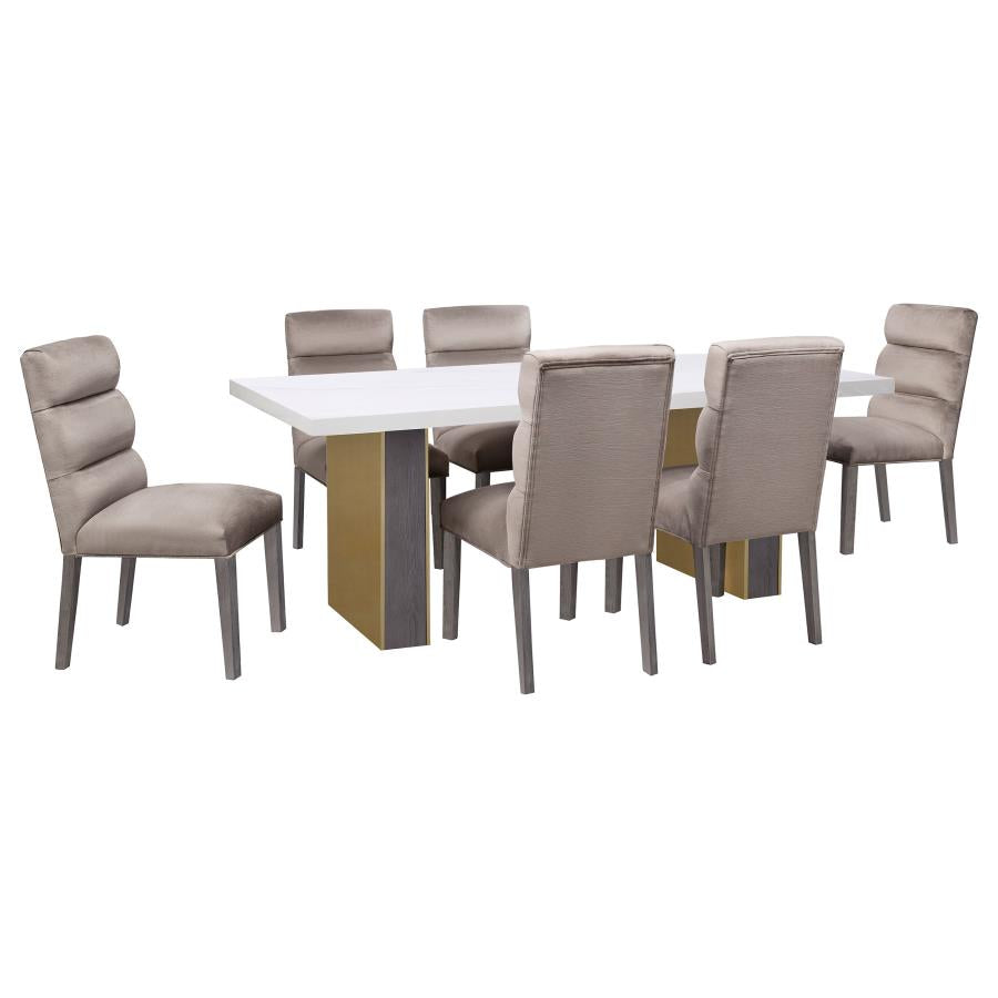 Carla Velvet Upholstered Dining Side Chair Ash (Set of 2) - 106684