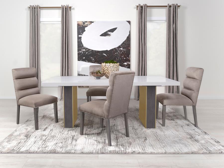 Carla Velvet Upholstered Dining Side Chair Ash (Set of 2) - 106684