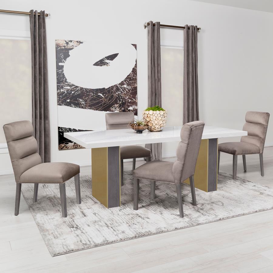 Carla Velvet Upholstered Dining Side Chair Ash (Set of 2) - 106684
