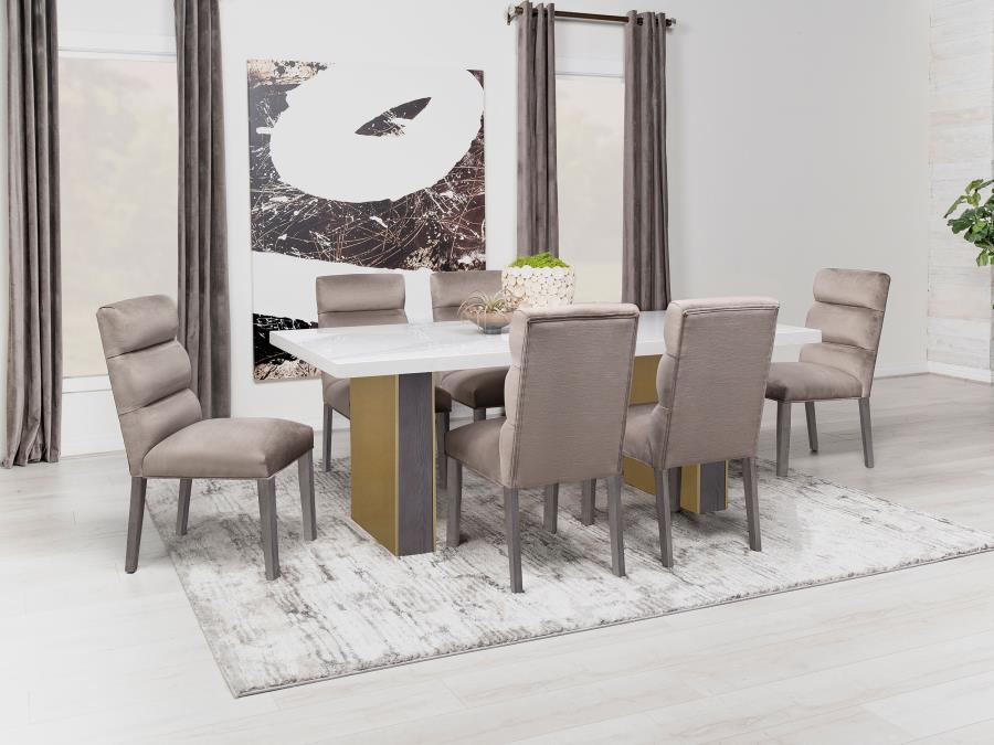 Carla Velvet Upholstered Dining Side Chair Ash (Set of 2) - 106684