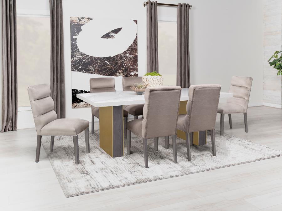 Carla Velvet Upholstered Dining Side Chair Ash (Set of 2) - 106684