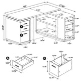 Caelum - L - Shaped Computer Desk With 3 Drawers - Mango Color