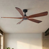 Ceiling Fan With Light And Remote Control, Noiseless, 6 Speeds Reversible, Quiet DC - Matte Black