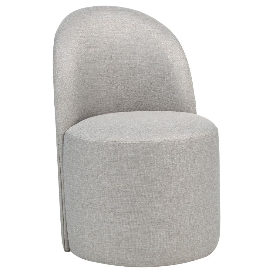 Aubrey Upholstered Barrel Dining Side Chair Beige (Set of 2) - 107062BEI