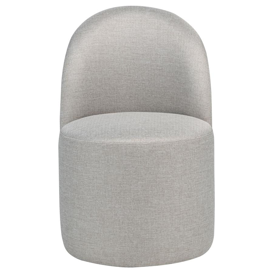 Aubrey Upholstered Barrel Dining Side Chair Beige (Set of 2) - 107062BEI
