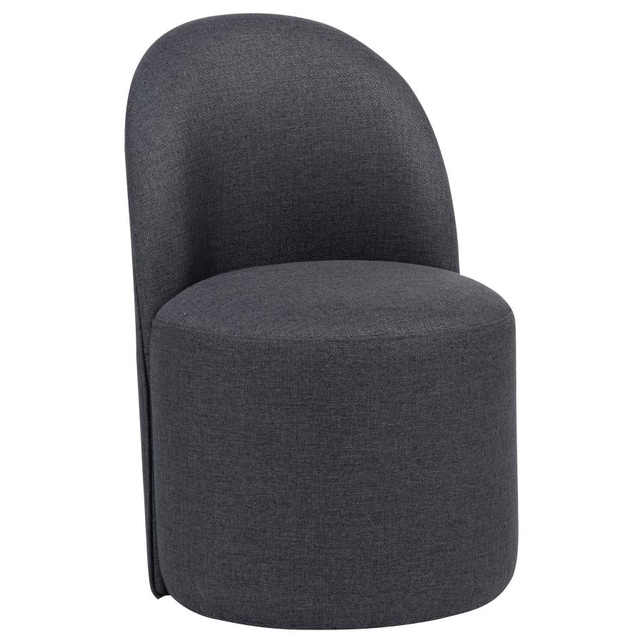 Aubrey Upholstered Barrel Dining Side Chair Charcoal (Set of 2) - 107062CHAR