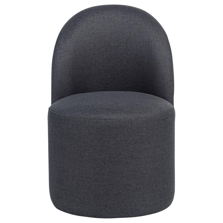 Aubrey Upholstered Barrel Dining Side Chair Charcoal (Set of 2) - 107062CHAR