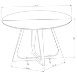 Gwynn Round 51-inch Marble Stainless Steel Dining Table Gold - 107171