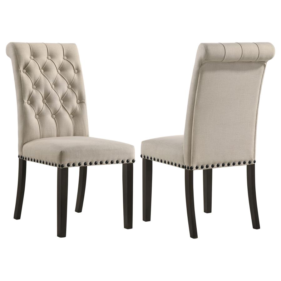 Alana Fabric Upholstered Dining Side Chair Beige (Set of 2) - 107286