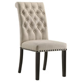 Alana Fabric Upholstered Dining Side Chair Beige (Set of 2) - 107286