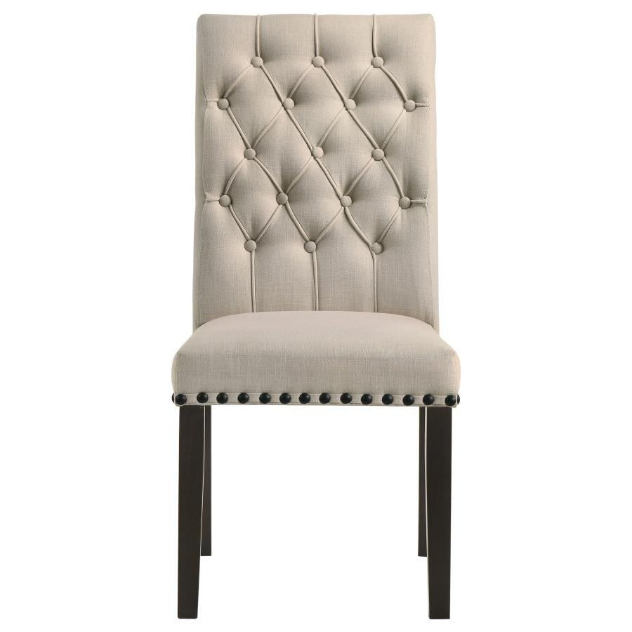Alana Fabric Upholstered Dining Side Chair Beige (Set of 2) - 107286