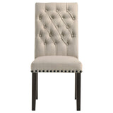 Alana Fabric Upholstered Dining Side Chair Beige (Set of 2) - 107286